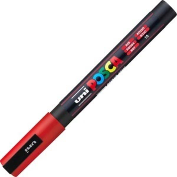 Uni-Ball UBCPieces3MRED Marker, Fine Point, Red UBCPC3MRED